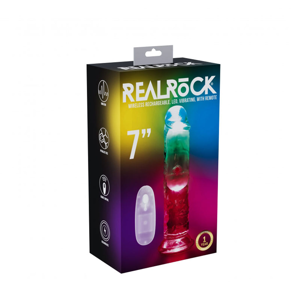 Realrock Led Vibrating Dildo No Balls 7" | 8714273059628 | Discreet Personal Wellness