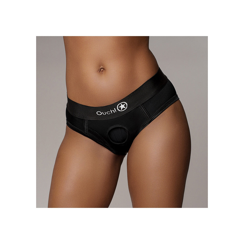 Ouch! Vibrating Strap-On High-Cut Brief M/L | 8714273493392 | Discreet Personal Wellness