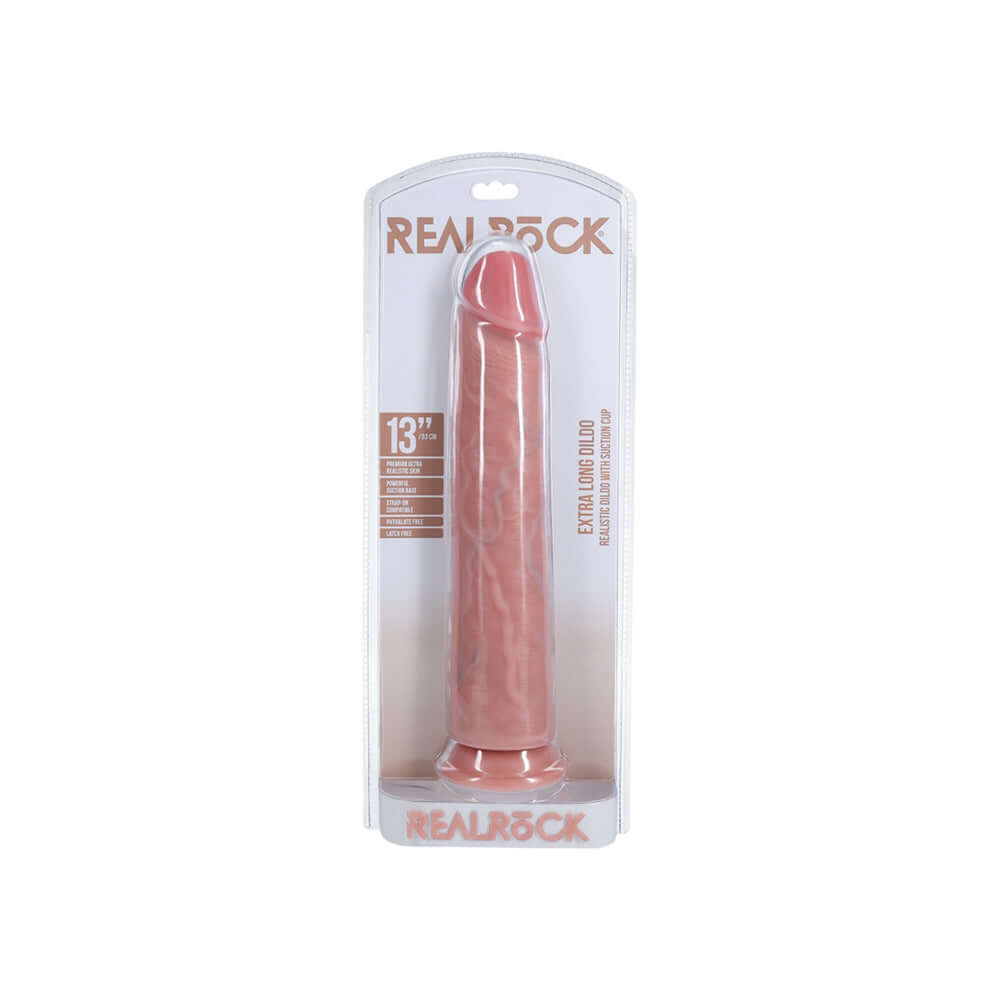 Realrock Extra Long Realistic Dildo No Balls 13" Flesh | 8714273505101 | Discreet Personal Wellness