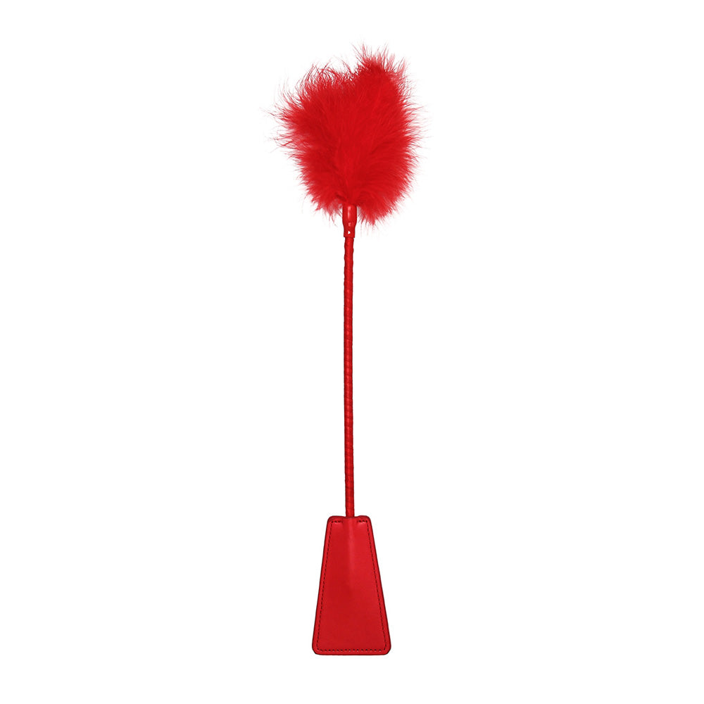 Ouch! Crop With Feather Red | 8714273505330 | Discreet Personal Wellness