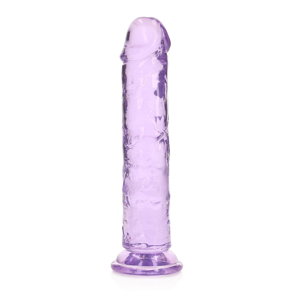 Realrock Crystal Clear Straight Realistic Dildo With Suction Cup 7'' Purple | 8714273520425 | Discreet Personal Wellness