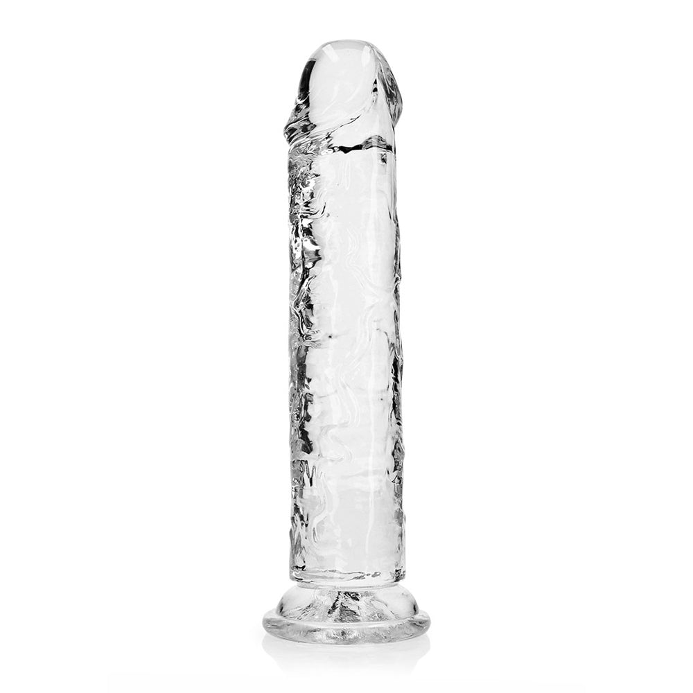 Realrock Crystal Clear Straight Realistic Dildo With Suction Cup 10'' Transparent | 8714273520593 | Discreet Personal Wellness