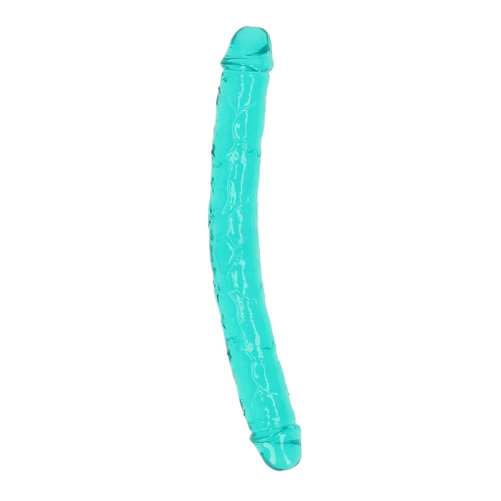 Realrock Crystal Clear Double Penis 13'' Turquoise | 8714273520876 | Discreet Personal Wellness