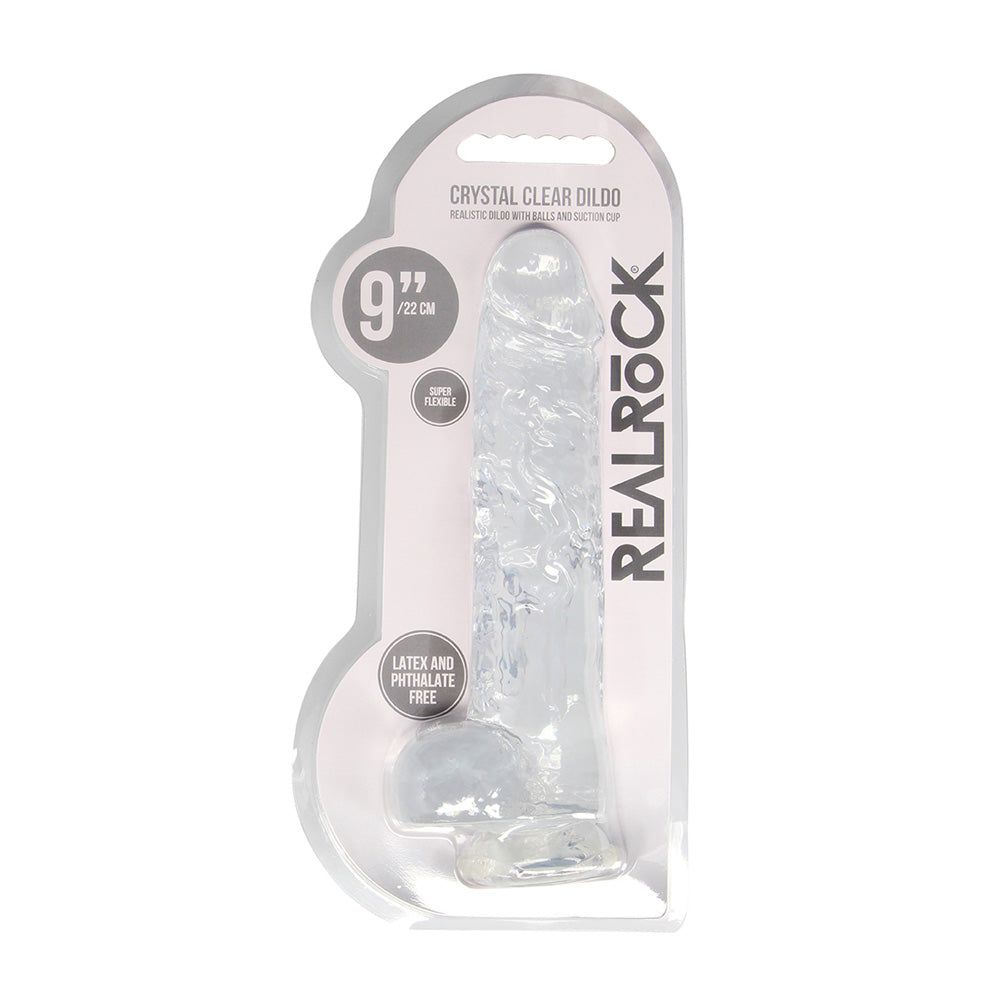 Realrock 9" Realistic Dildo With Balls Transparent | 8714273543257 | Discreet Personal Wellness