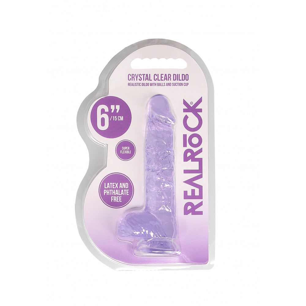 Realrock 6" Realistic Dildo With Balls Purple | 8714273544339 | Discreet Personal Wellness
