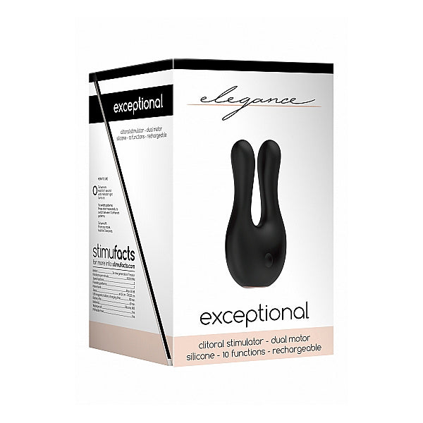 Elegance Dual Motor Clitoral Stimulator Exceptional Black | 8714273925077 | Discreet Personal Wellness