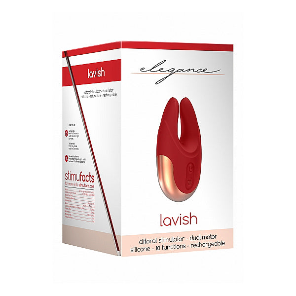 Elegance Dual Motor Clitoral Stimulator Lavish Red | 8714273925220 | Discreet Personal Wellness