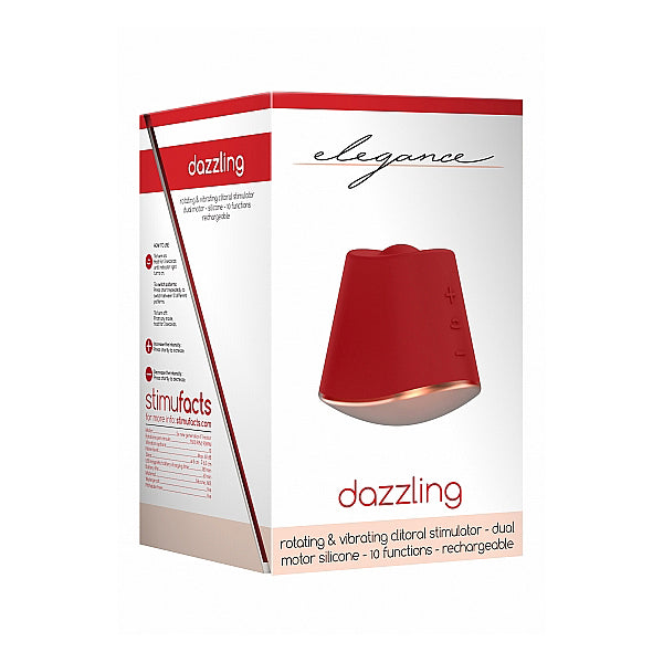 Elegance Rotating & Vibrating Clitoral Stimulator Dazzling Red | 8714273925367 | Discreet Personal Wellness