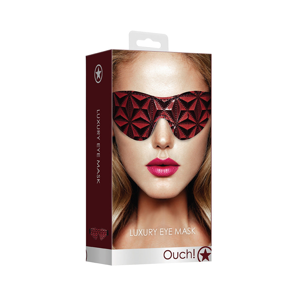 Ouch! Luxury Eye Mask Burgundy | 8714273928672 | Discreet Personal Wellness
