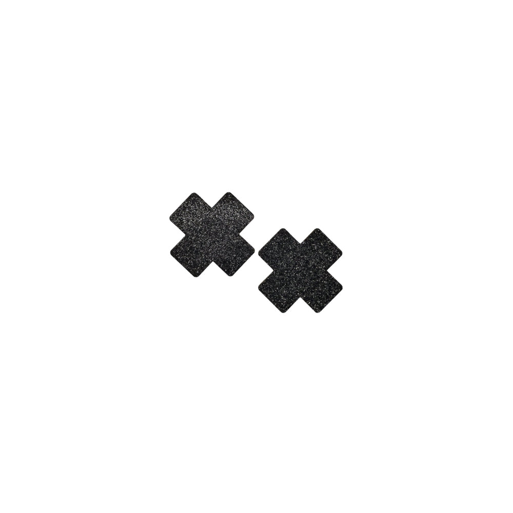 X Glitter Pasties Black O/S | 8932130101246 | Discreet Personal Wellness