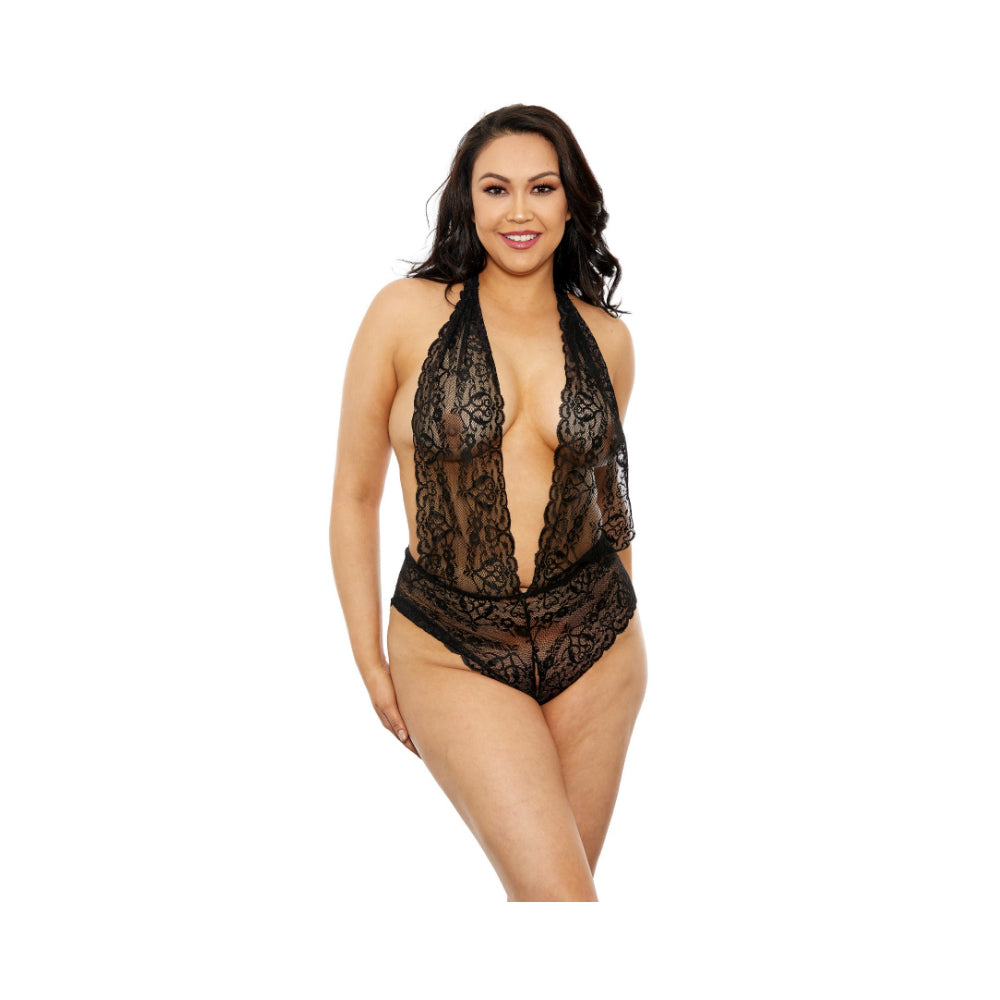 Lace Teddy Plus Size Black | 8932130103417 | Discreet Personal Wellness