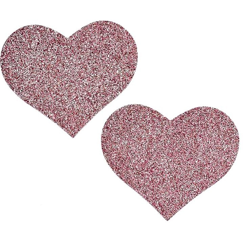 Heart Shaped Glitter Pasties Pink O/S | 8932130301189 | Discreet Personal Wellness