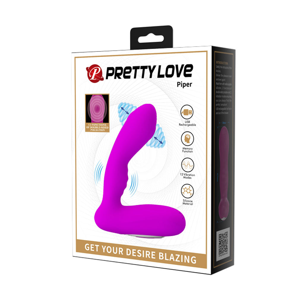 Pretty Love Piper Double-Side Pulsation - Purple | 6959532333794 | Discreet Personal Wellness