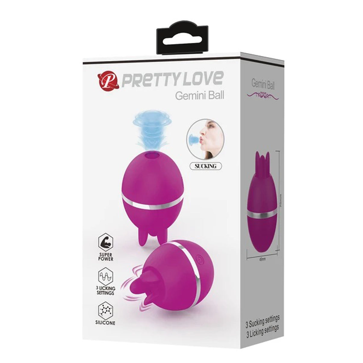 Pretty Love - Gemini Ball - Fuchsia | 6959532327847 | Discreet Personal Wellness