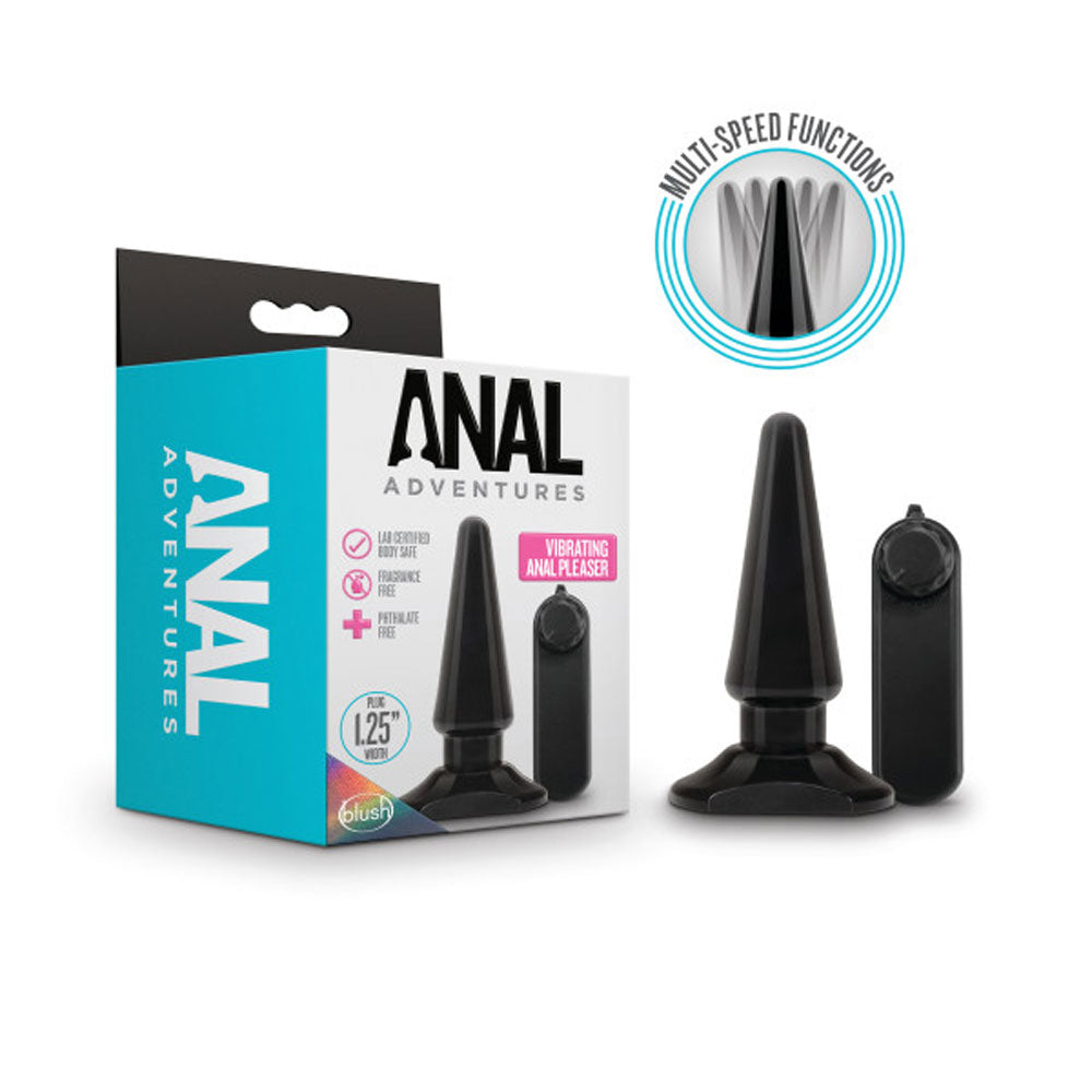 Anal Adventures - Basic Vibrating Anal Pleaser - Black | 819835025023 | Discreet Personal Wellness