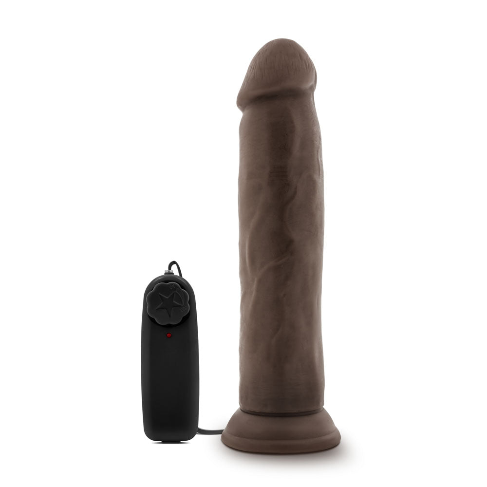 Dr. Skin - Dr. Throb - 9.5 Inch Vibrating Realistic Penis With Suction Cup - Chocolate | 819835022756 | Discreet Personal Wellness