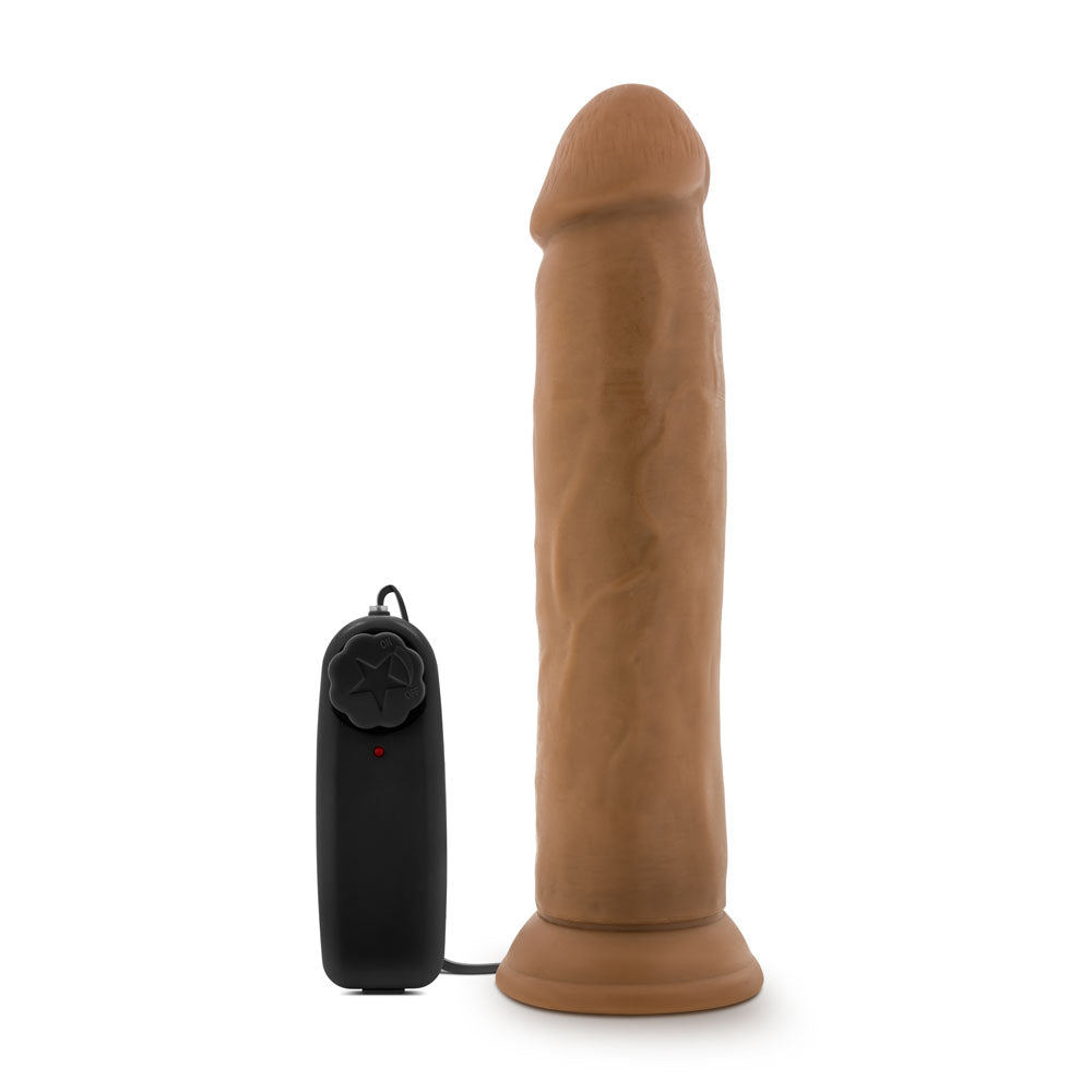 Dr. Skin - Dr. Throb - 9.5 Inch Vibrating Realistic Penis With Suction Cup - Mocha | 819835022763 | Discreet Personal Wellness