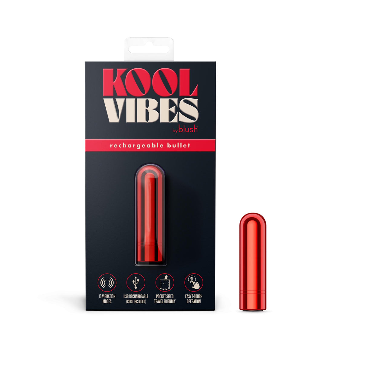 Kool Vibes - Rechargeable Mini Bullet - Cherry | 850002870503 | Discreet Personal Wellness