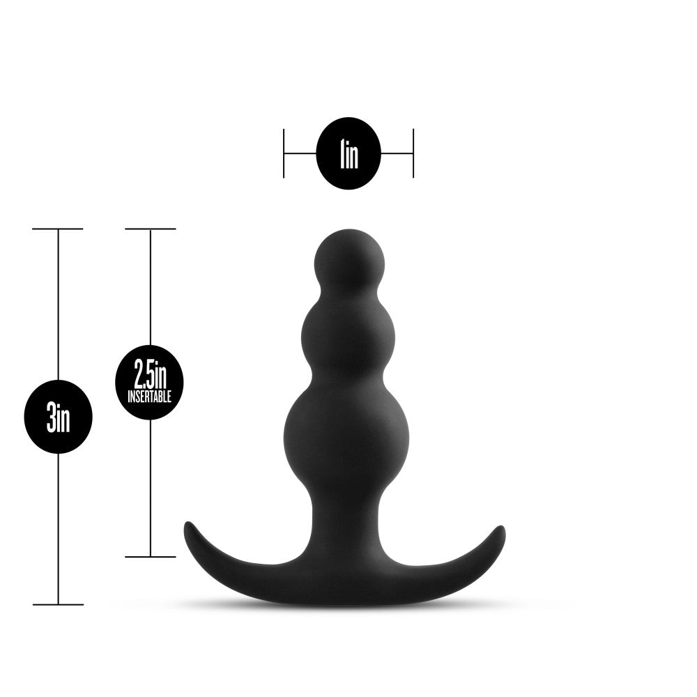 Anal Adventures Platinum - Beaded Plug - Black | 819835025825 | Discreet Personal Wellness