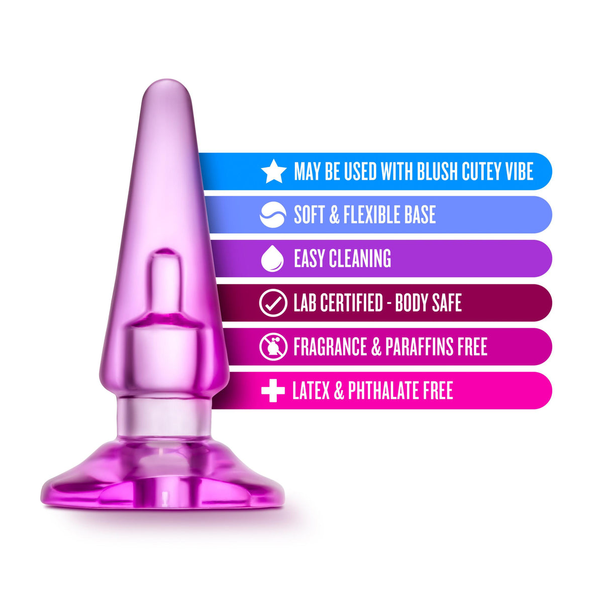 B Yours - Basic Anal Plug - Pink | 735380241100 | Discreet Personal Wellness
