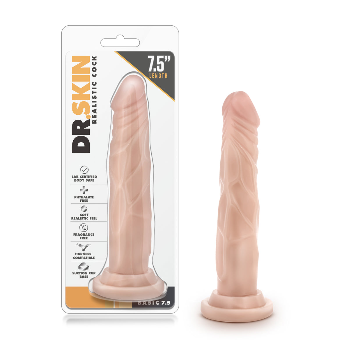 Dr. Skin - Realistic Penis - Basic 7.5 - Beige | 735380261139 | Discreet Personal Wellness