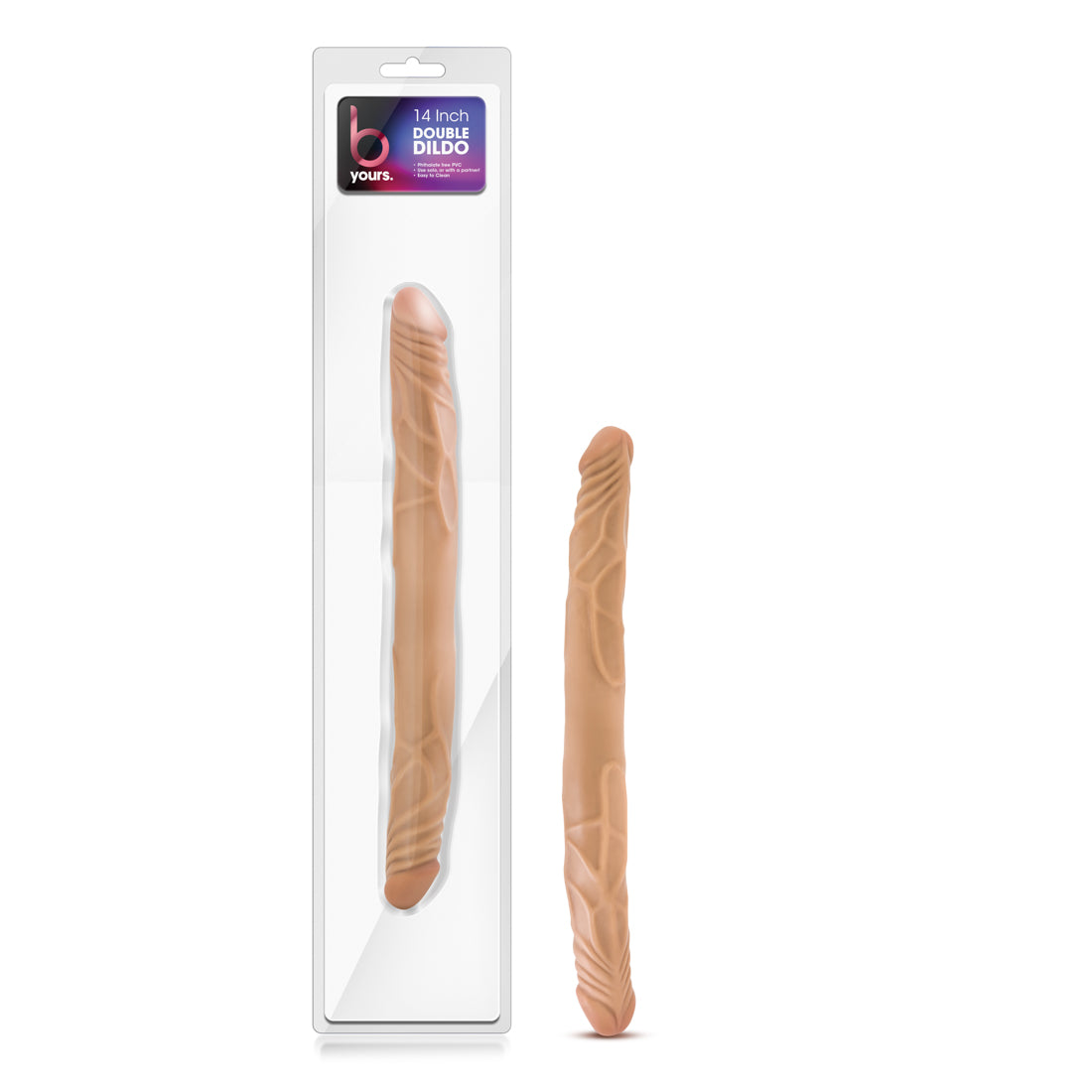 B Yours 14 Inch Double Dildo - Latin | 702730682135 | Discreet Personal Wellness
