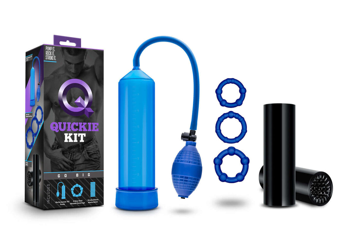 Quickie Kit - Go Big - Blue | 853858007642 | Discreet Personal Wellness