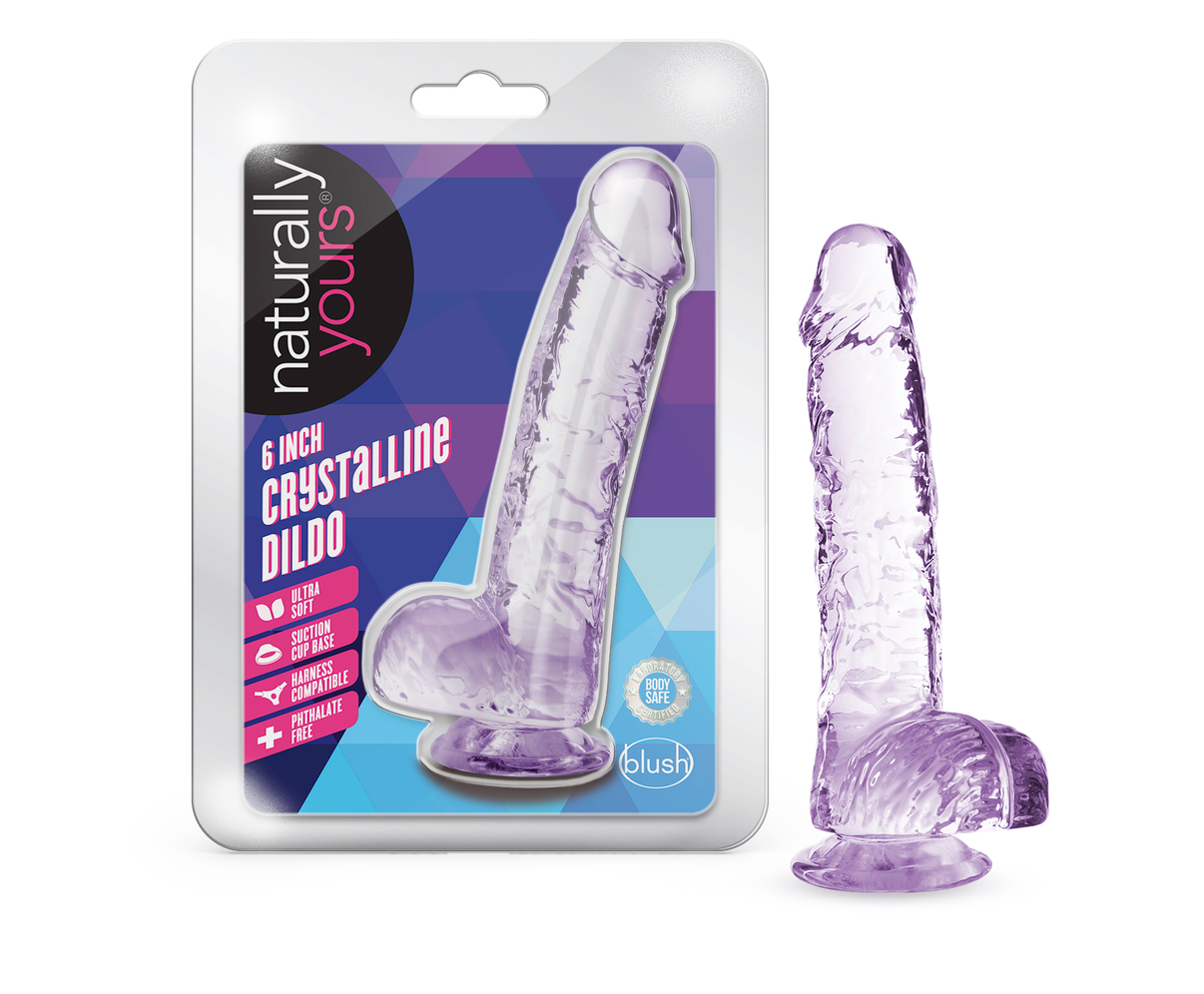 Naturally Yours - 6 Inch Crystalline Dildo - Amethyst | 819835026884 | Discreet Personal Wellness
