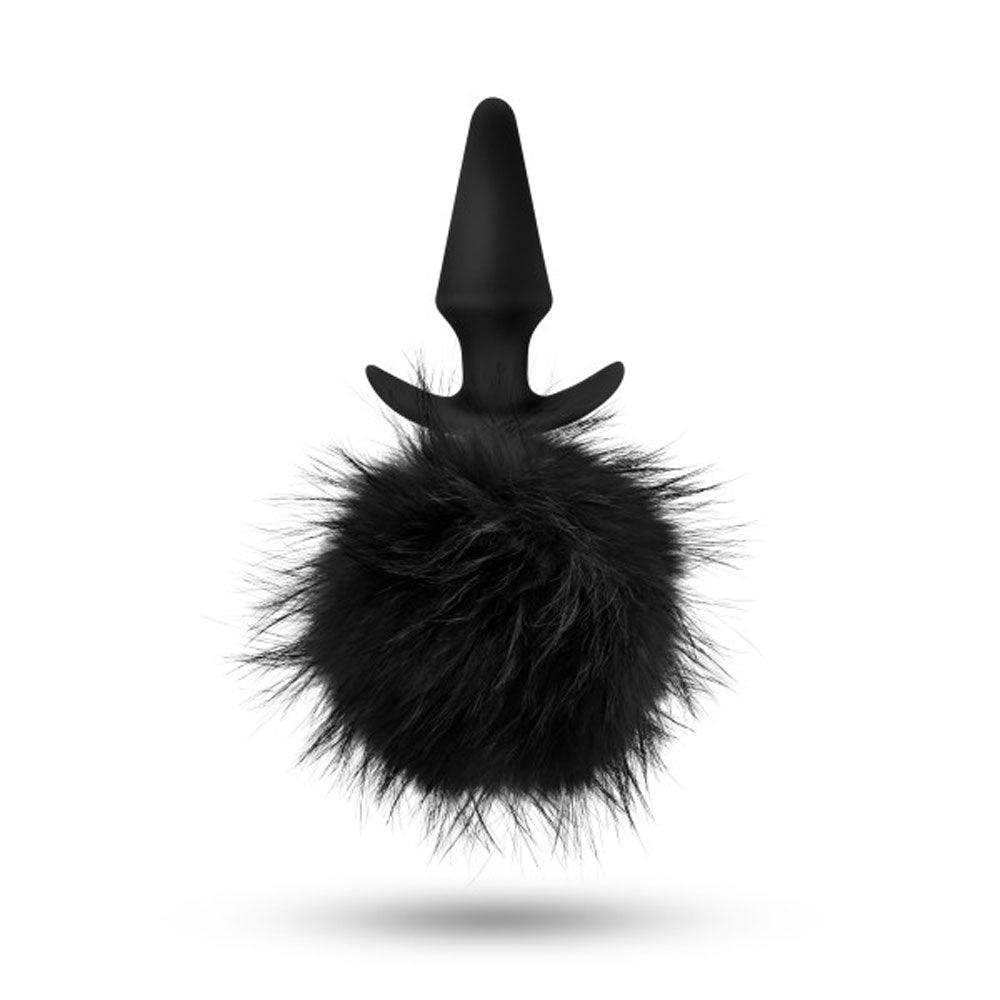 Anal Adventures - Platinum - Rabbit Tail Plug - Black | 819835025184 | Discreet Personal Wellness