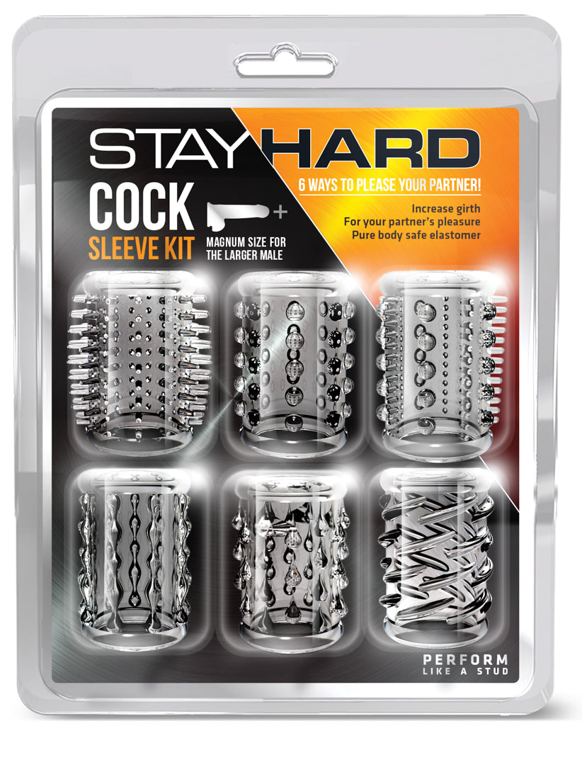 Stay Hard Penis Sleeve Kit - Clear | 853858007284 | Discreet Personal Wellness