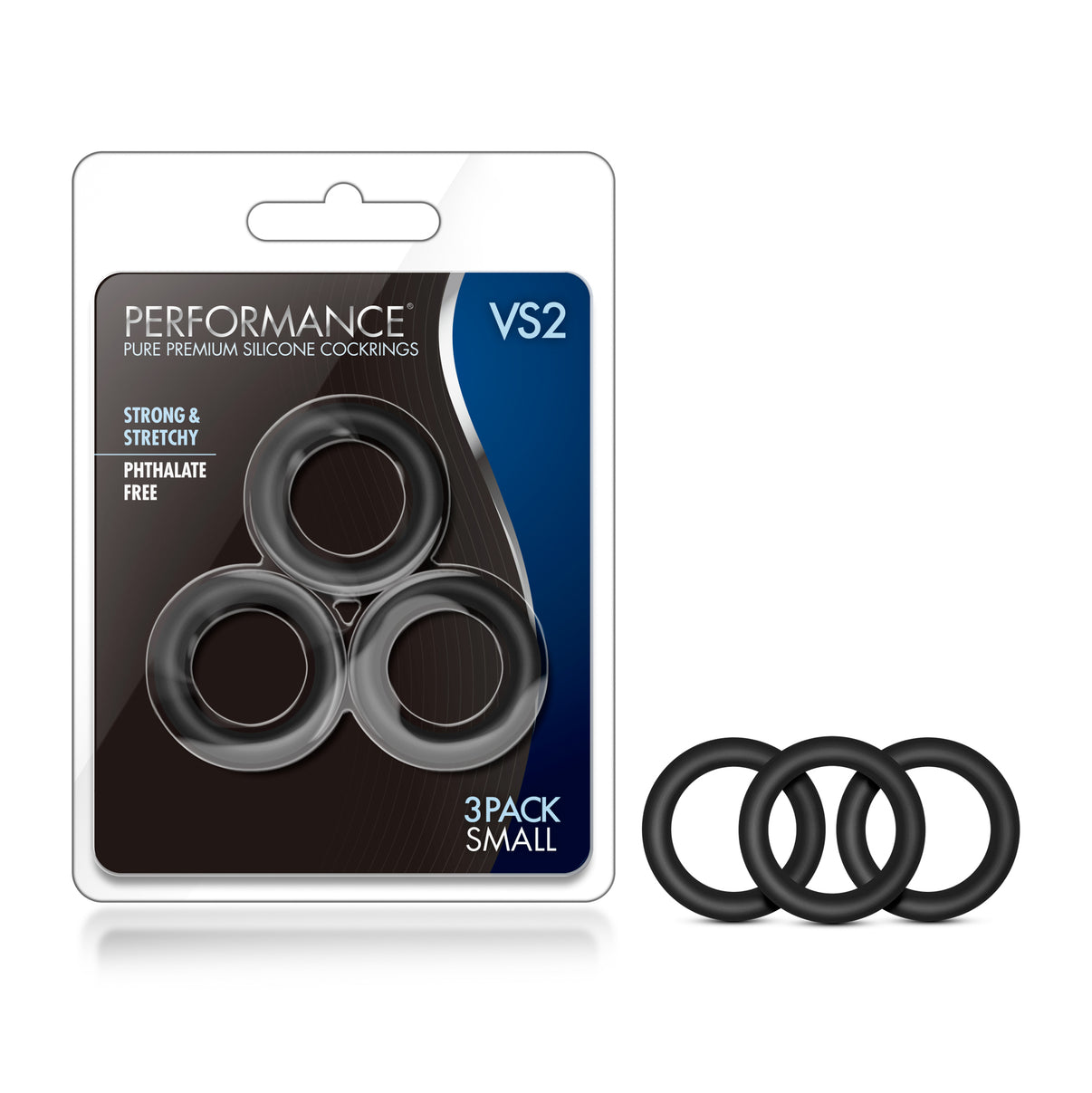 Performance - Vs2 Pure Premium Silicone Penisrings - Small - Black | 853858007369 | Discreet Personal Wellness
