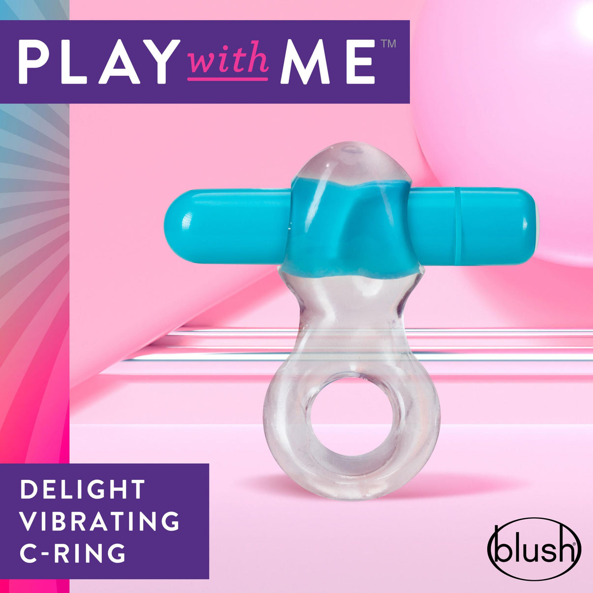 Play With Me – Delight Vibrating C-Ring - Blue | 850002870435 | Discreet Personal Wellness