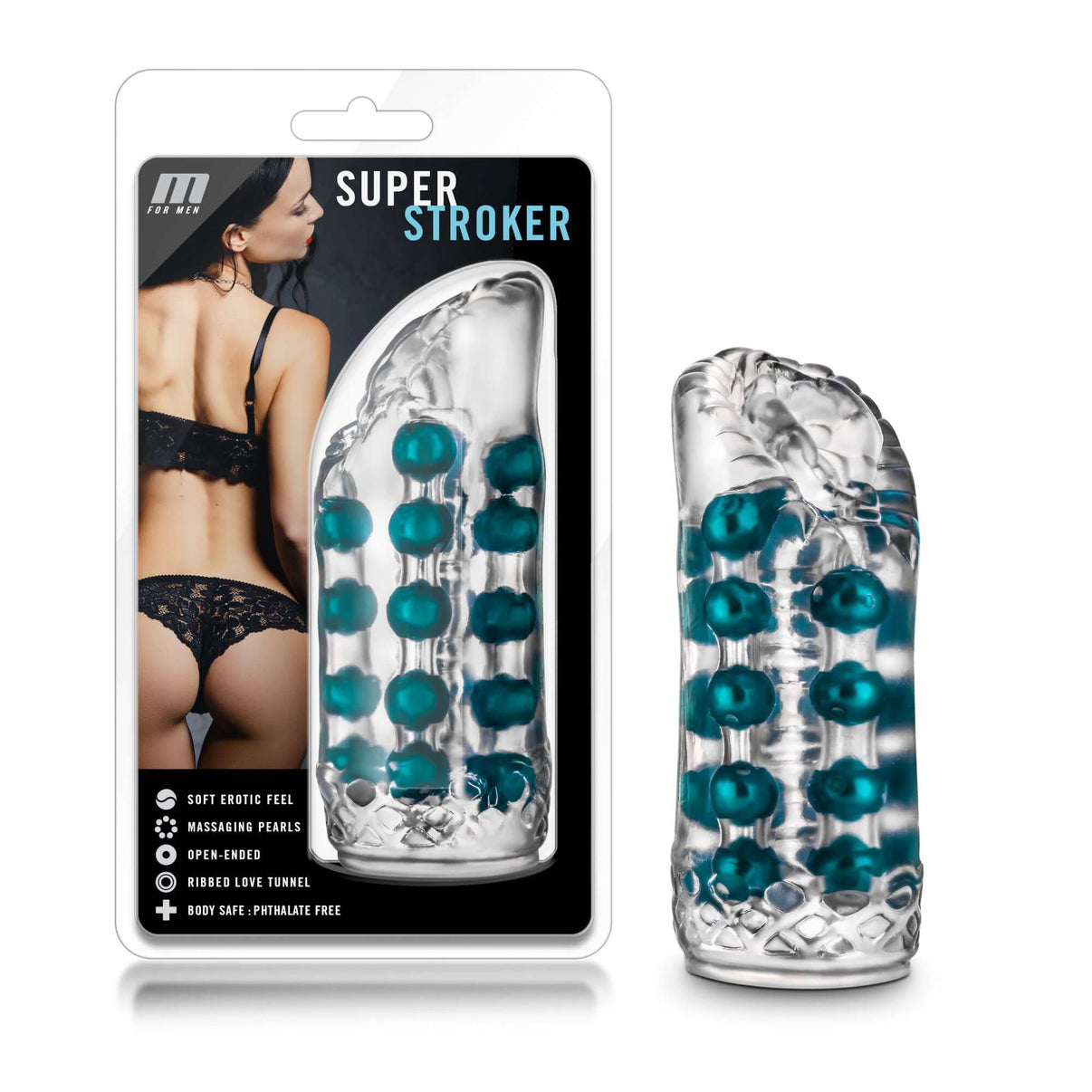 M for Men Super Stroker - Clear | 702730682869 | Discreet Personal Wellness