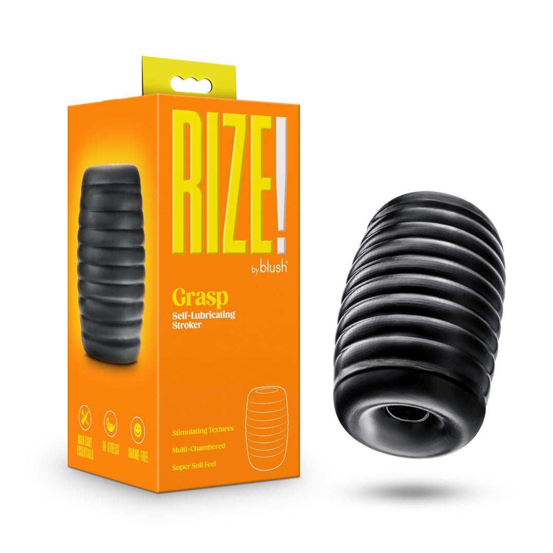 Rize - Grasp - Self-Lubricating Stroker - Black | 819835029878 | Discreet Personal Wellness
