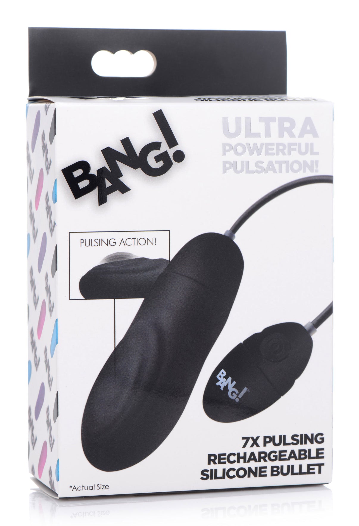 7x Pulsing Rechargeable Silicone Bullet- Black | 848518039071 | Discreet Personal Wellness