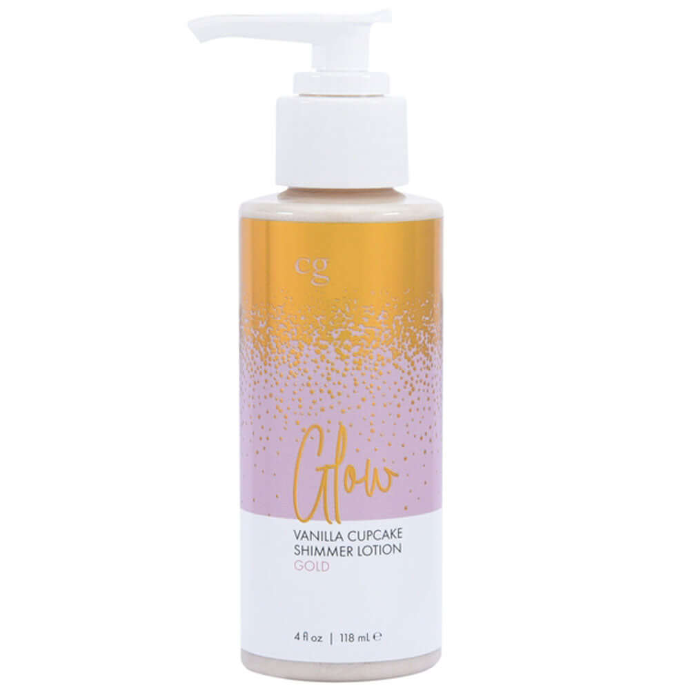 Glow Vanilla Cupcake Shimmer Lotion Gold 4 Oz | 638258904452 | Discreet Personal Wellness