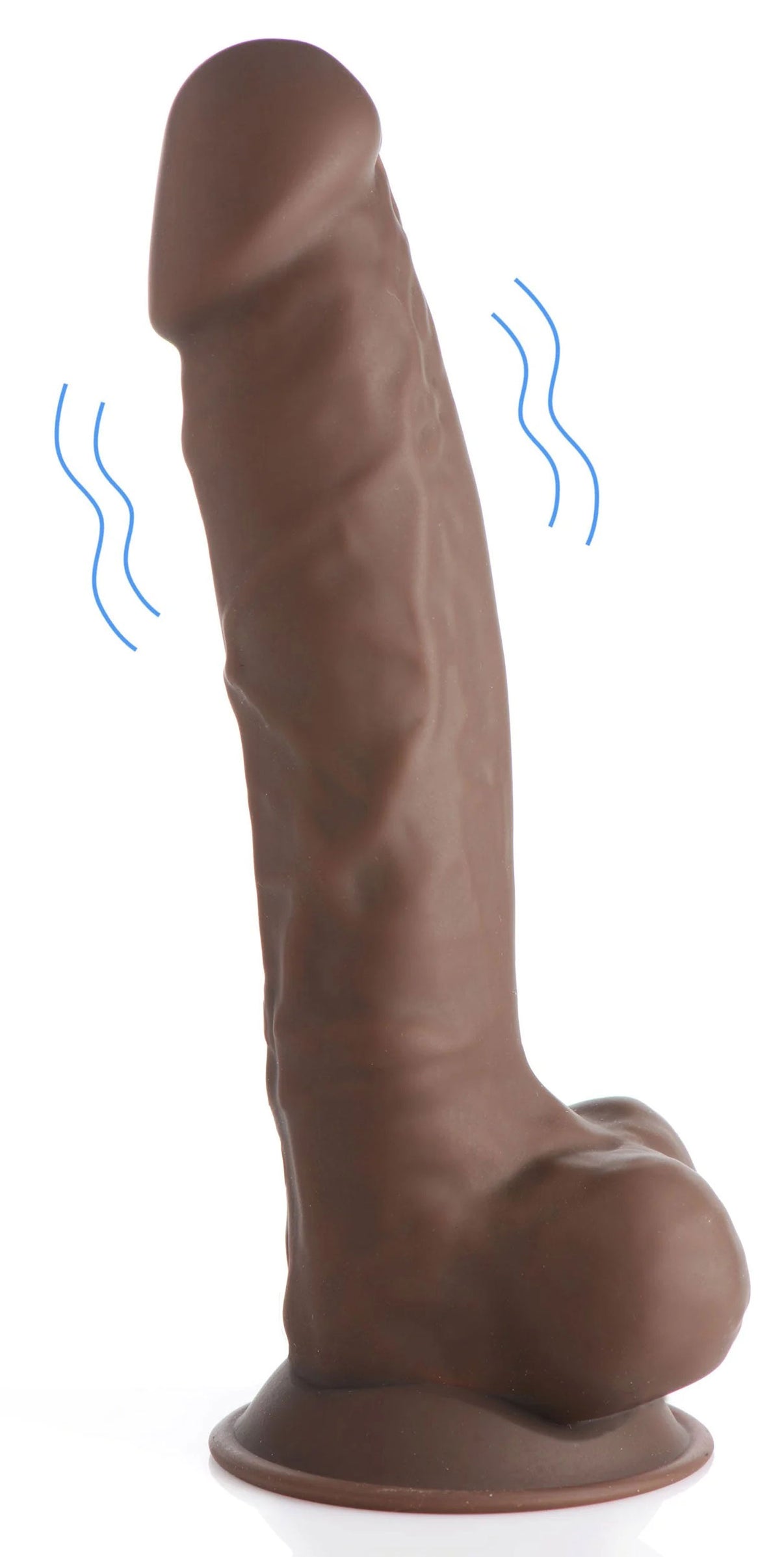 Fleshstixxx 8" Vibrating Silicone Dildo With Balls Brown | 653078942064 | Discreet Personal Wellness