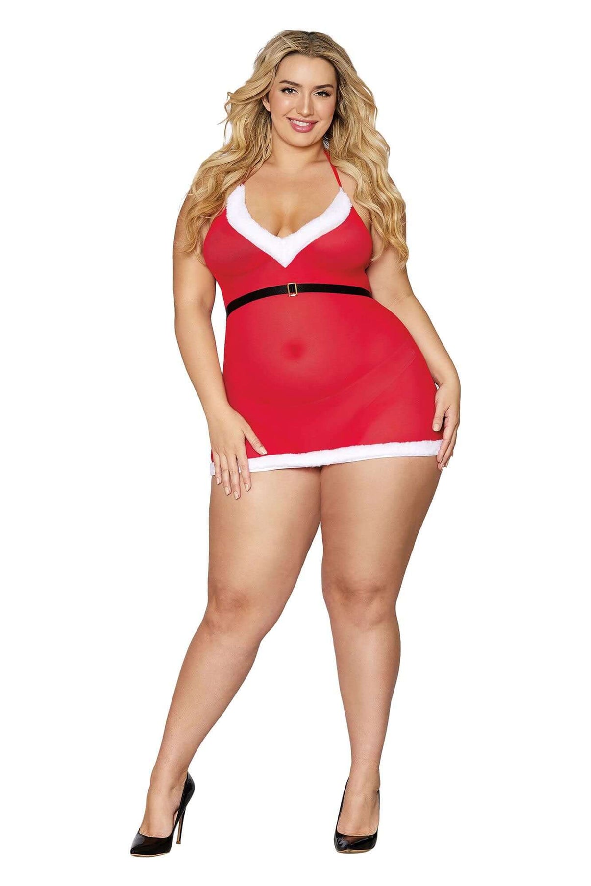 Santa Baby Chemise - Queen Size - Lipstick Red | 888368327126 | Discreet Personal Wellness