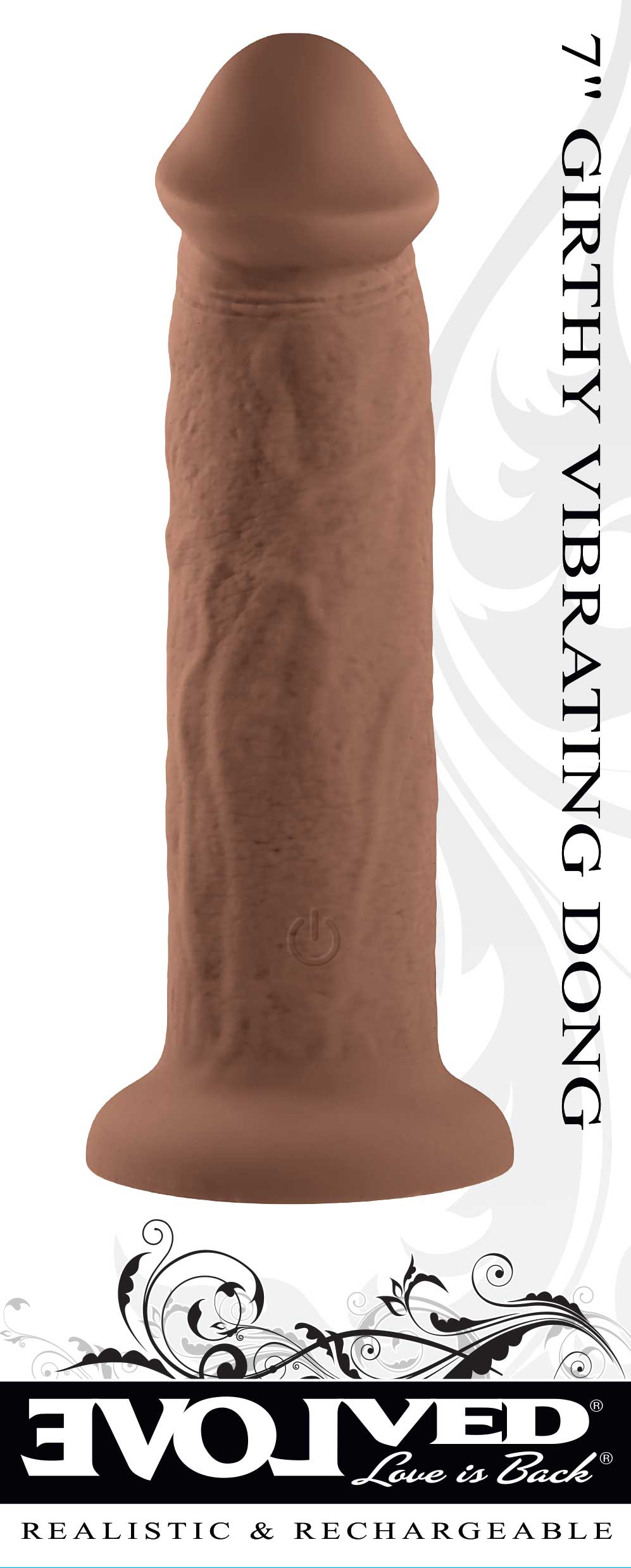 7 Inch Girthy Vibrating Penis - Dark | 844477022741 | Discreet Personal Wellness