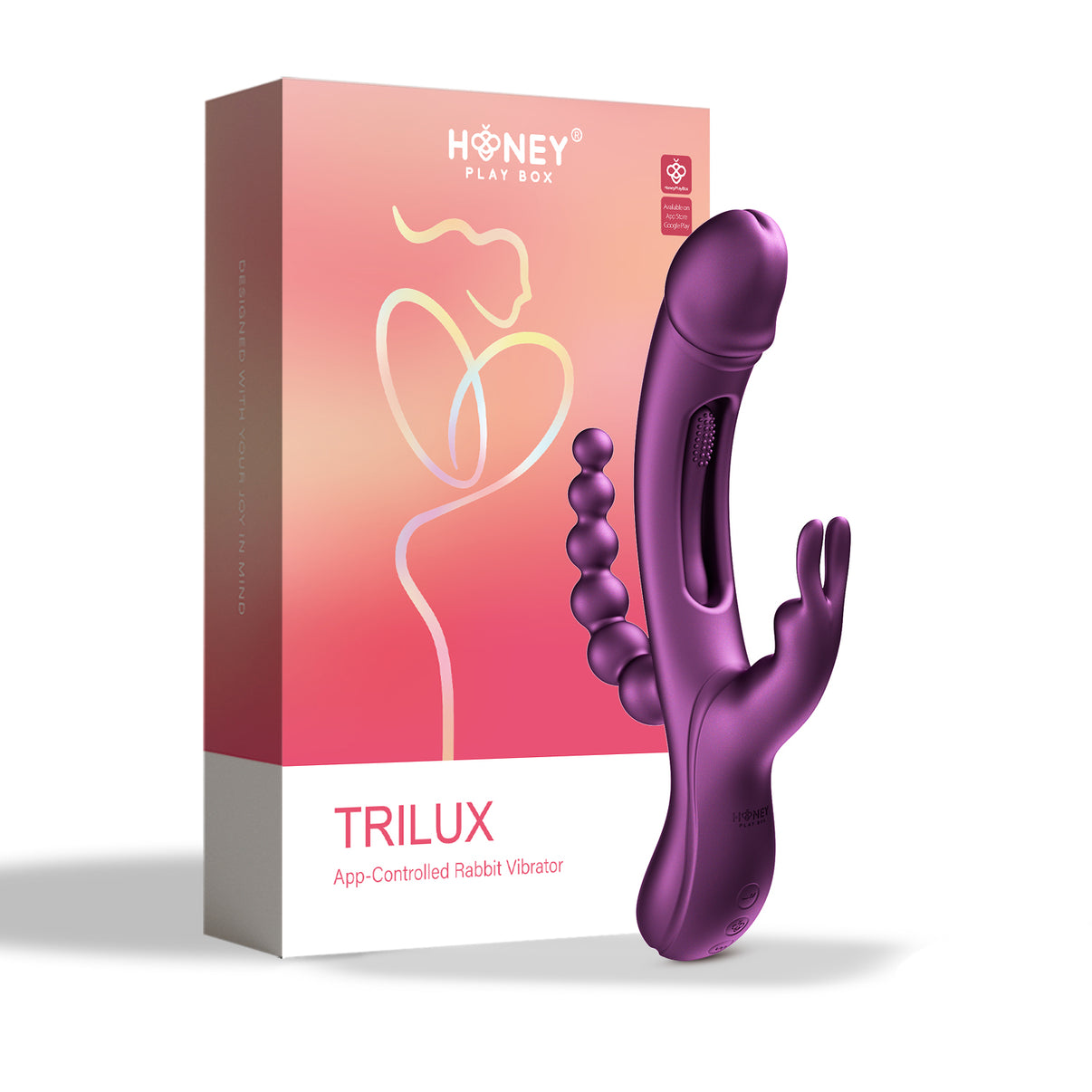 Trilux - App Controlled Rabbit Vibrator - Purple | 710022364362 | Discreet Personal Wellness