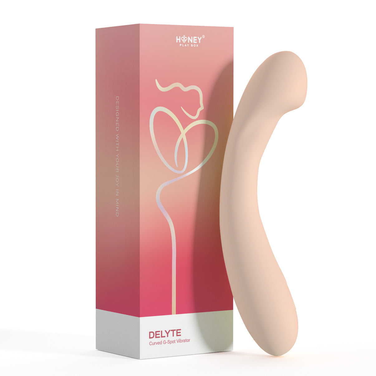 Delyte - Curved G-Spot Vibrator - Flesh | 710022364836 | Discreet Personal Wellness