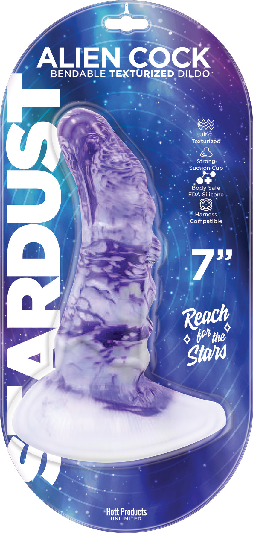 Stardust - Alien Penis - Bendable Texturized Dildo Texturized Dildo - 7 Inch | 818631034789 | Discreet Personal Wellness