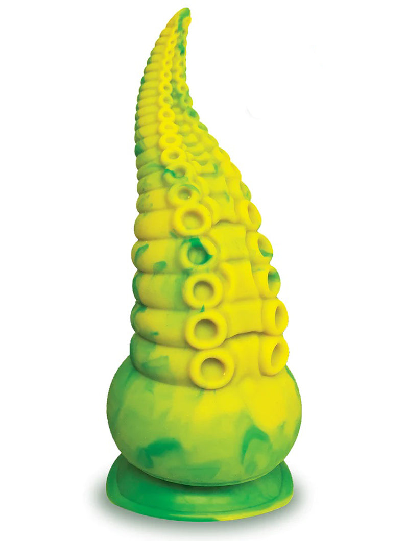 Alien Nation Octopod Silicone Rechargeable Vibrating Creature Dildo - Yellow and Green | 847841013543 | Discreet Personal Wellness