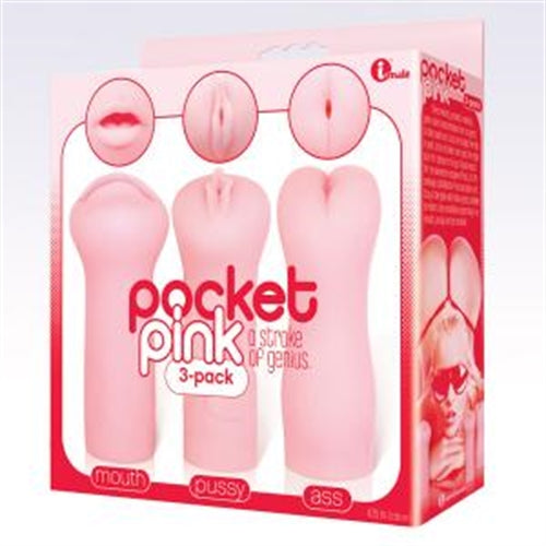 Pocket Pink - 3 Pack Ass, Vagina, Mouth | 847841023337 | Discreet Personal Wellness
