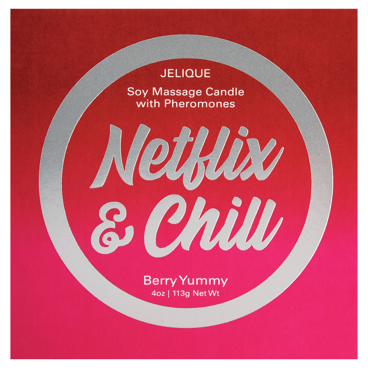 Massage Candle - Netflix and Chill - Berry Yummy - 4 Oz. Jar | 638258450065 | Discreet Personal Wellness
