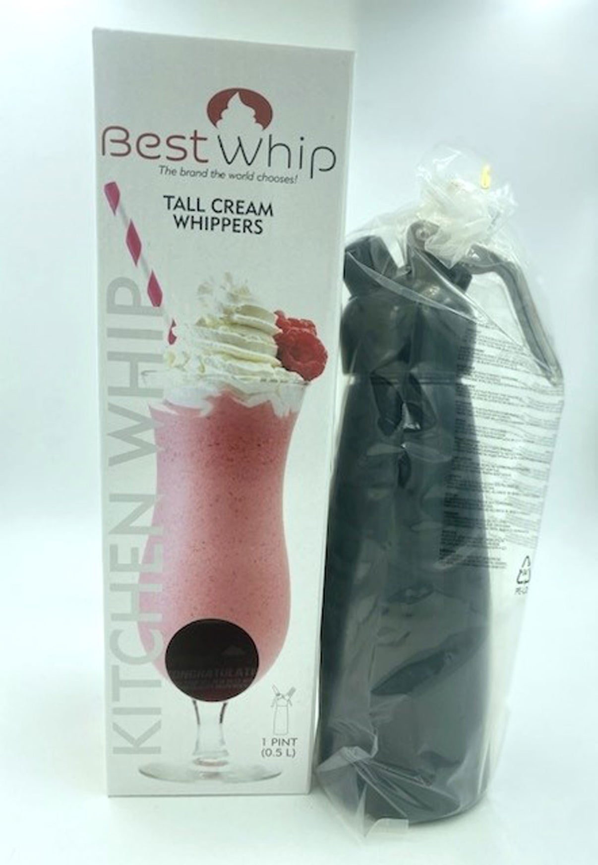 Tall Cream Whipper 1 Pint - Black | 811490700260 | Discreet Personal Wellness