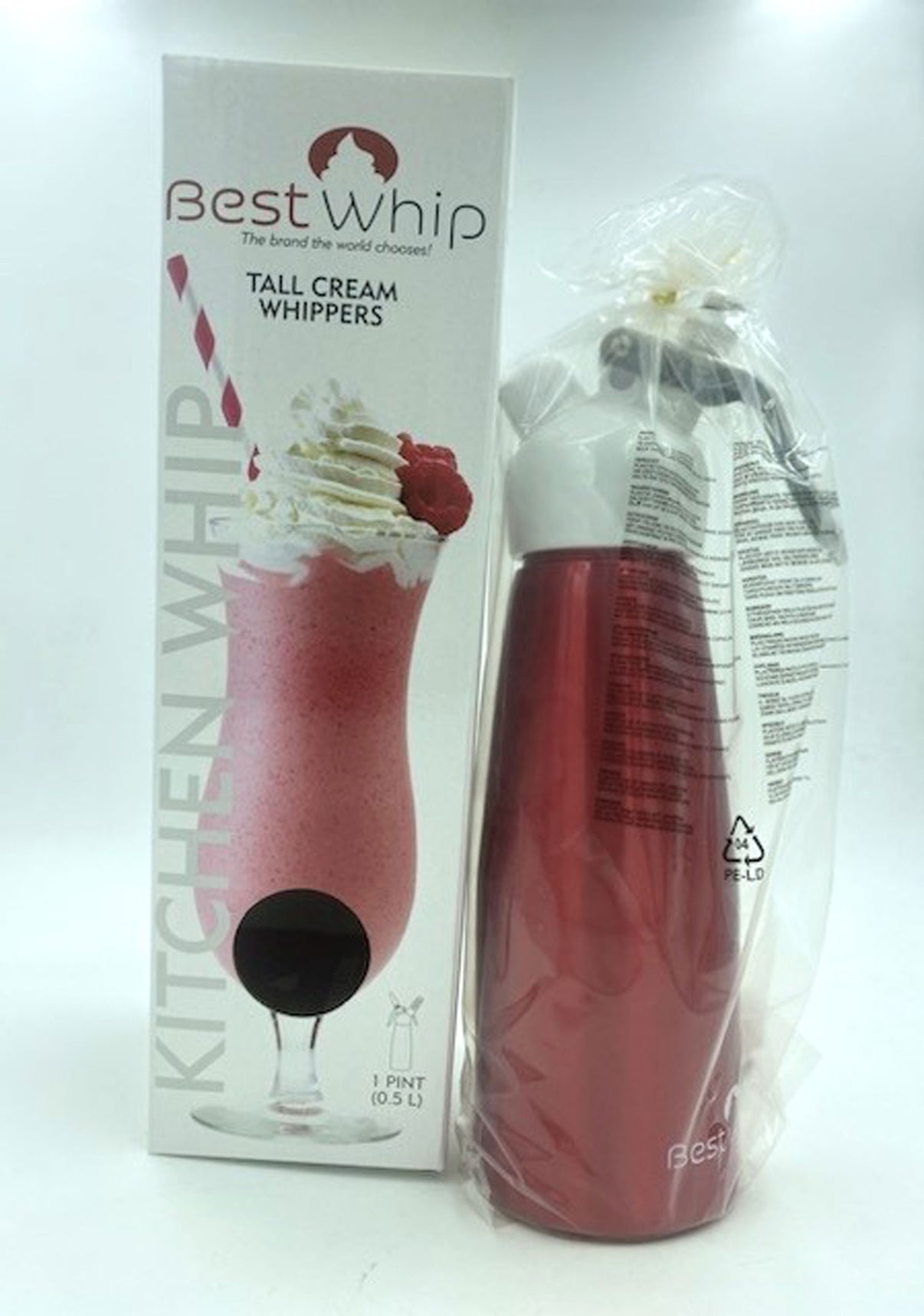 Tall Cream Whipper 1 Pint - Red | 811490700246 | Discreet Personal Wellness