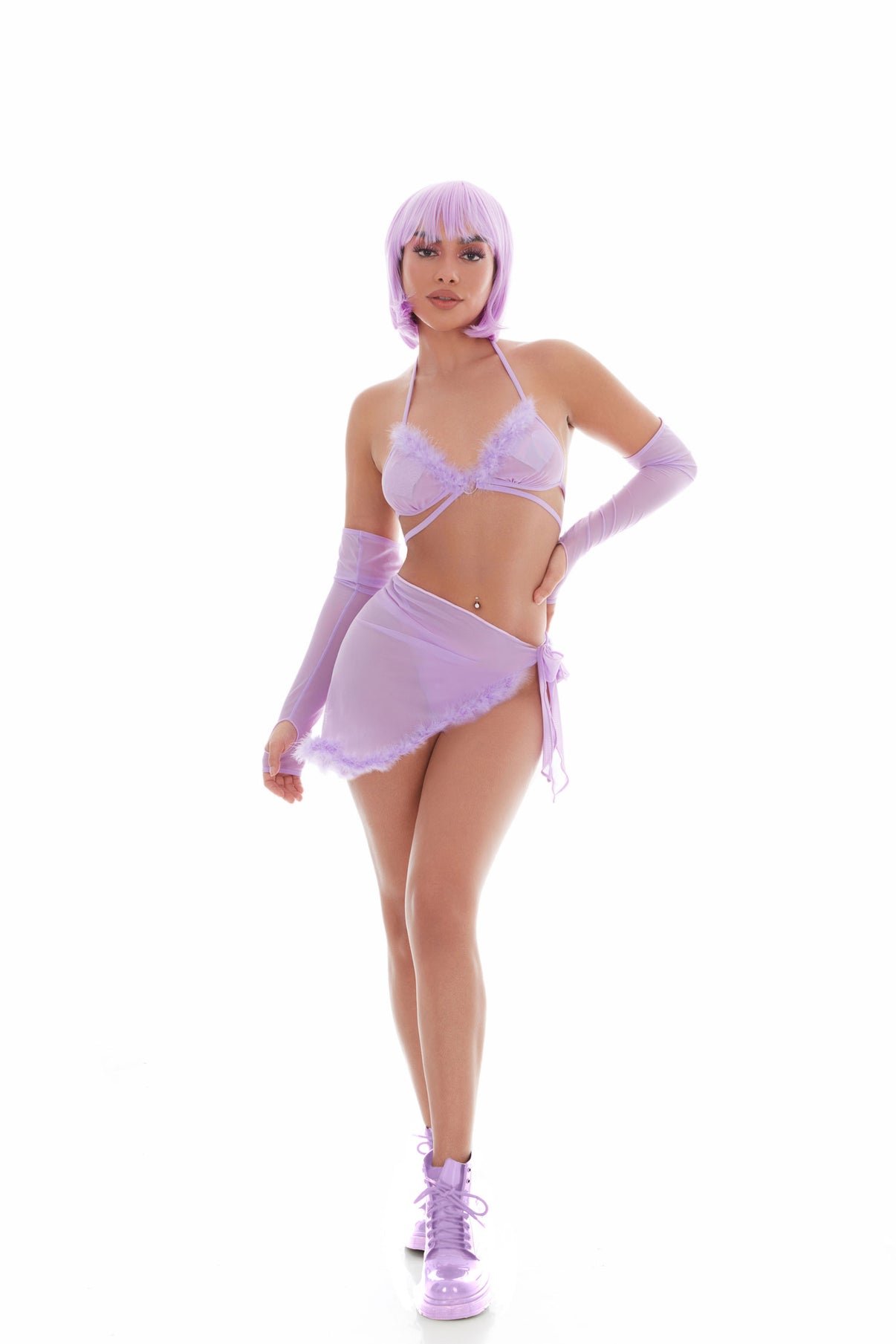 Feeling Fuzzy 5pc Set - Medium/large Lilac | 196018864243 | Discreet Personal Wellness