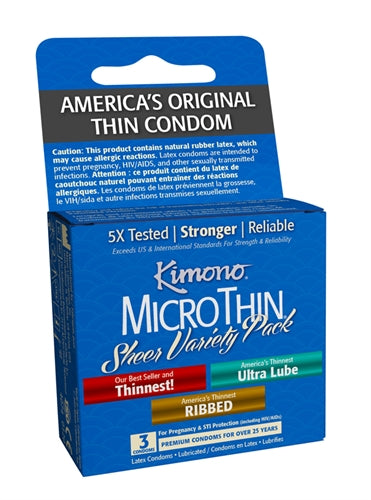 Kimono Microthin Sheer Variety Pack - 3 Pack | 016169090035 | Discreet Personal Wellness