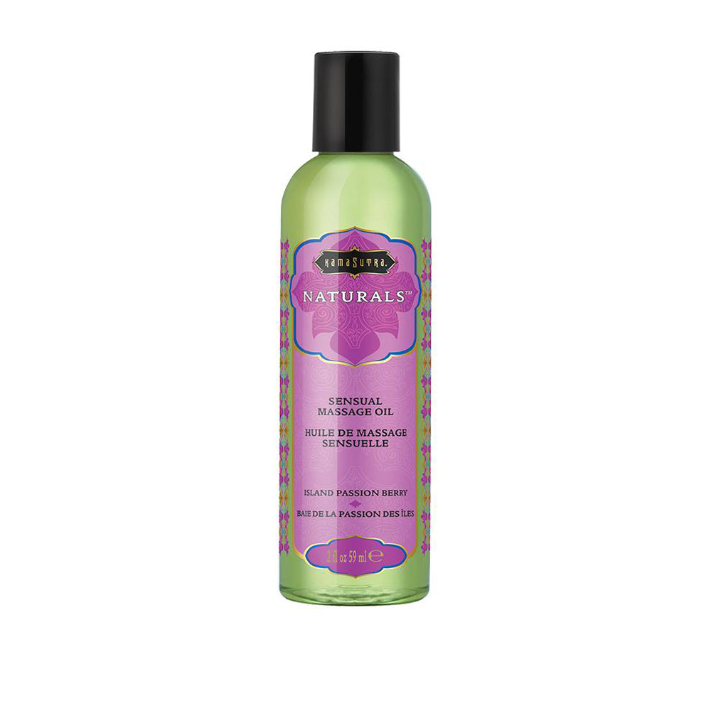 Naturals Massage Oil - Island Passion Berry - 2 Fl Oz (59 ml) | 739122102810 | Discreet Personal Wellness